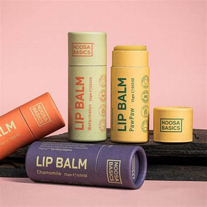 Экологичная изготовленная на заказ косметическая круглая картонная упаковка в тюбике, бумажная упаковка для дезодоранта-бальзама для губ Push Up