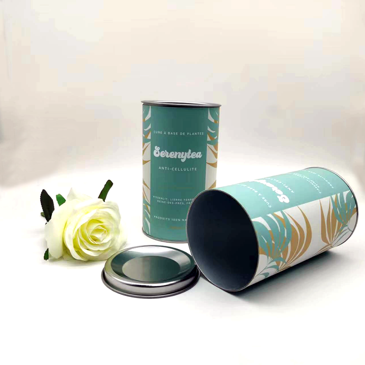 Высококачественная пищевая бумажная туба Упаковка для чая в виде банки Биоразлагаемая туба Упаковка Изготовленная на заказ бумажная тубусная упаковка для пищевых продуктов