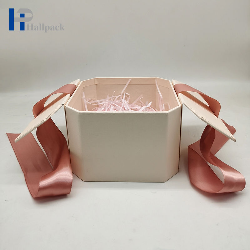 Экологичная подарочная коробка высокого качества с розовой лентой Подарочная коробка