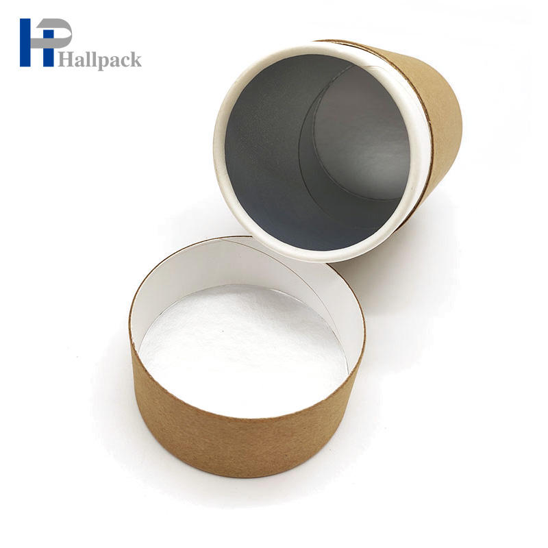 Пищевая коричневая трубка из крафт-бумаги, экологически чистая цилиндрическая форма, упаковка для ухода за кожей для чая, косметика для печенья, бумажный цилиндр для рукоделия