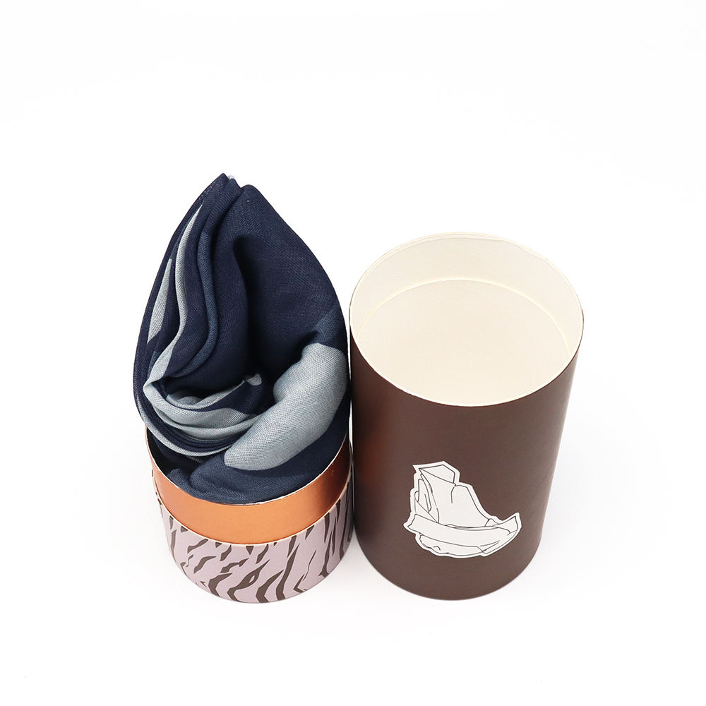 Биоразлагаемая матовая крафт-бумага на заказ, круглая бумажная трубка, полотенце, одежда, нижнее белье, шелковый шарф, подарочная упаковка из бумажной трубки