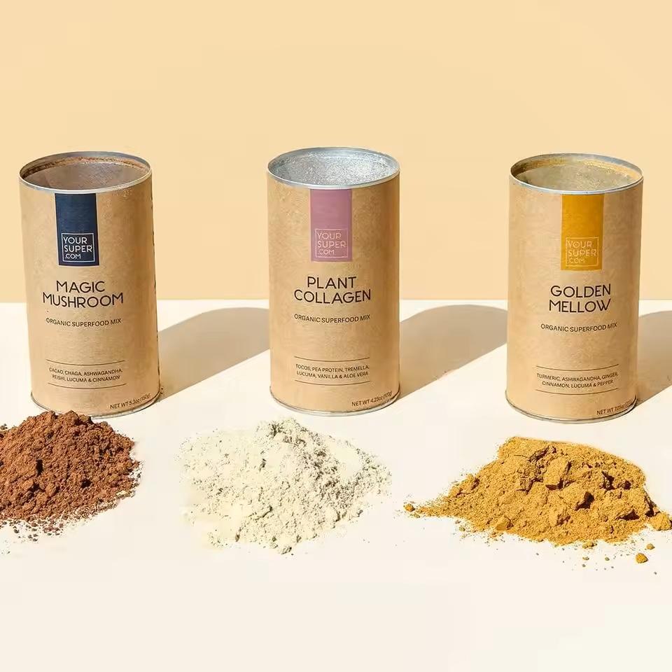 Биоразлагаемый экологически чистый контейнер для порошка, чай, кофе в зернах, овес, бумажный цилиндр, круглая трубка для упаковки пищевых продуктов