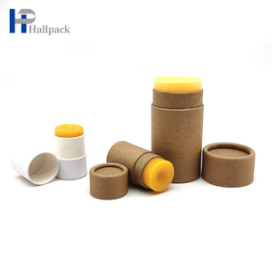 Биоразлагаемый белый крафт-картон, 2 унции, бумажный дезодорант, тюбик, 0,3 унции, коричневый бумажный бальзам для губ с эффектом пуш-ап