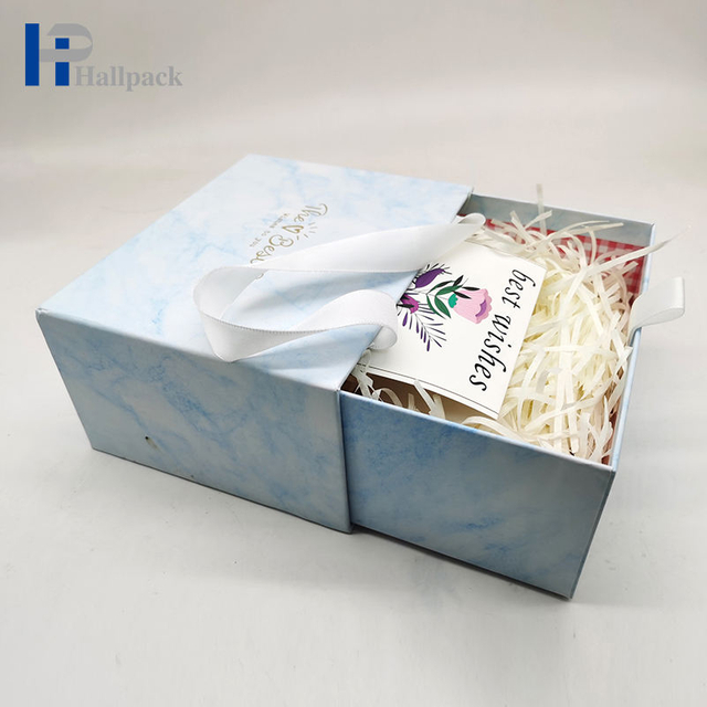 Подгонянная бумажная коробка ящика ящика роскошной бумажной упаковки подарочная коробка голубая