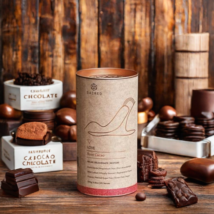 Роскошная нестандартная конструкция, круглая картонная коробка для пищевых продуктов, картонная упаковка для банки с какао-шоколадной бумагой