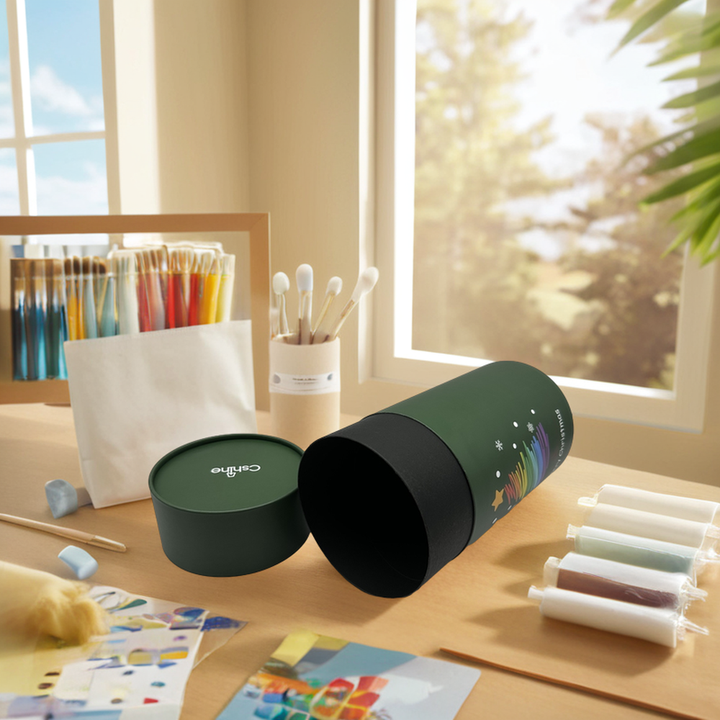 Горячая продажа Экологичный цилиндр Зеленая крафт-бумага Круглая трубка