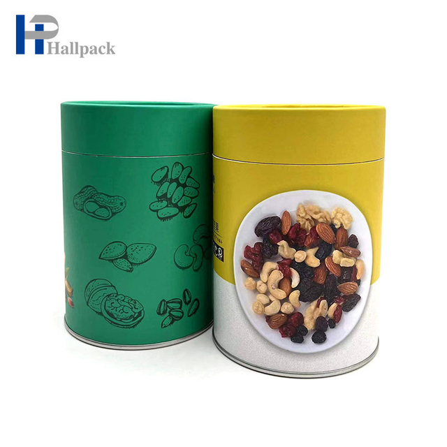 Оптовый контейнер для бумажных трубок для чая с круглой металлической крышкой и изготовленным на заказ логотипом