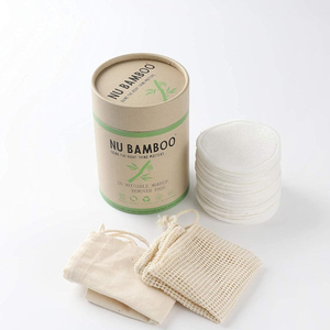 Биоразлагаемая индивидуальная косметическая картонная упаковка с круглой коробкой для бамбуковых хлопковых очищающих подушечек