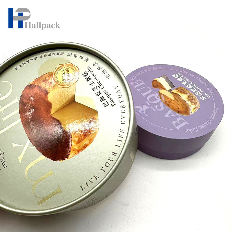 Перерабатываемая упаковка из крафт-бумаги для тортов Круглая форма с тиснением, ламинированная глянцевая матовая отделка, ремесленная печать с логотипом на заказ