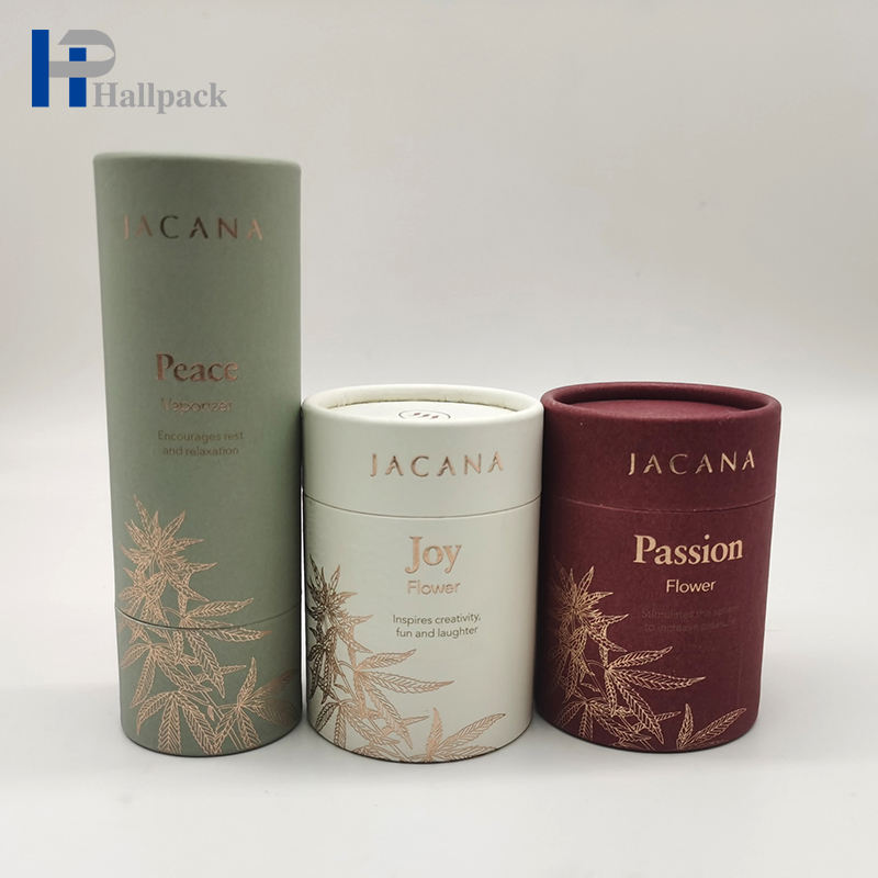 Настраиваемая коробка для свечей для тиснения крафт-бумаги с золотым принтом, биоразлагаемая бумажная туба для обработки и обработки