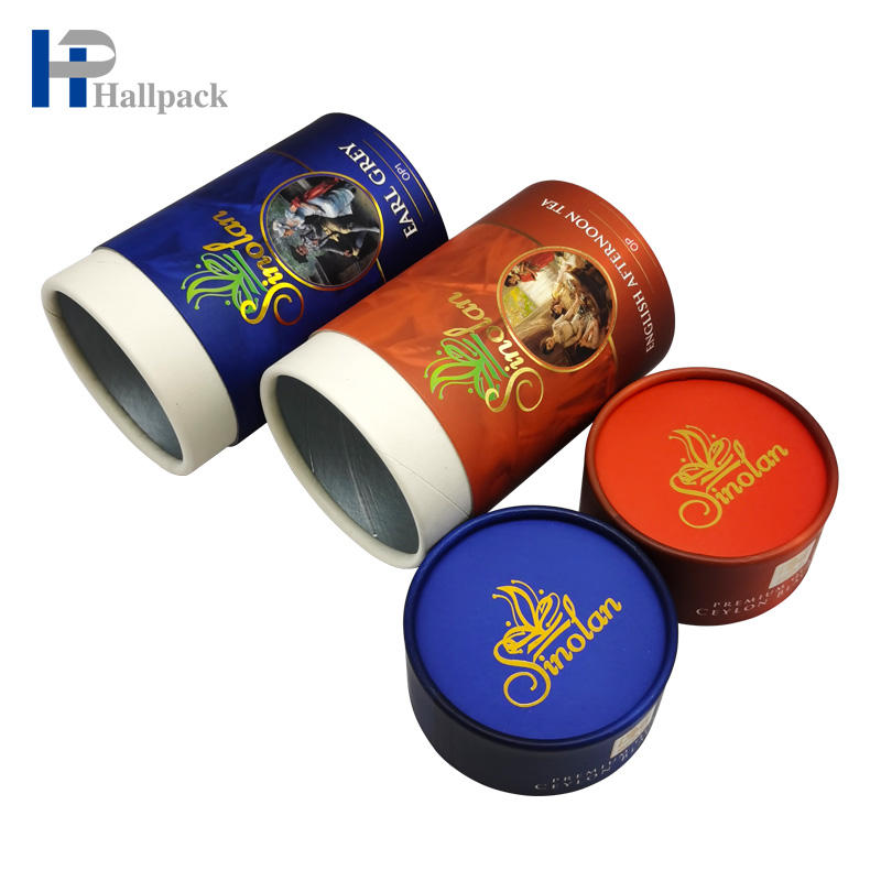 Изготовленная на заказ экологически чистая цилиндрическая упаковочная коробка из крафт-бумаги для чая, кофейных зерен, тисненая поверхность, биоразлагаемая для использования в парфюмерии