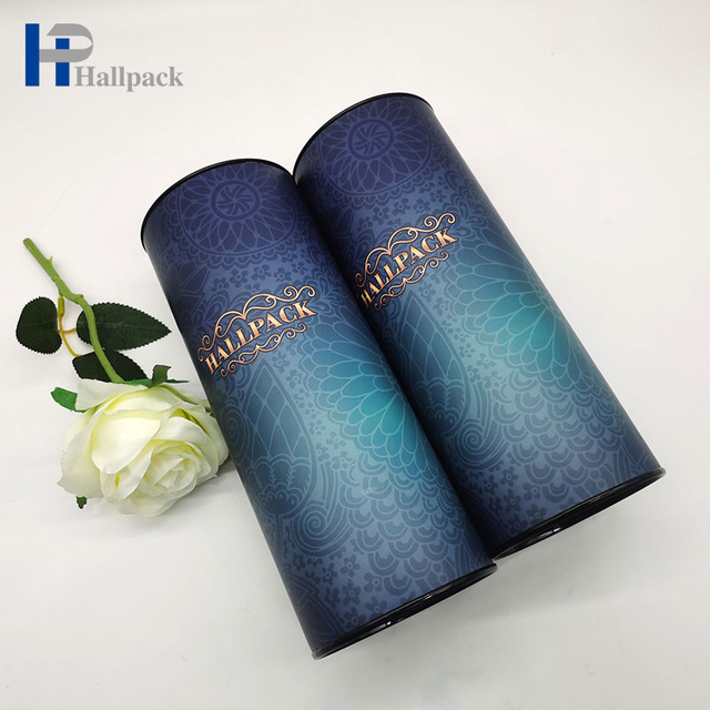Hallpack пищевой картонный цилиндрический контейнер с металлической крышкой, круглая упаковка для трубок