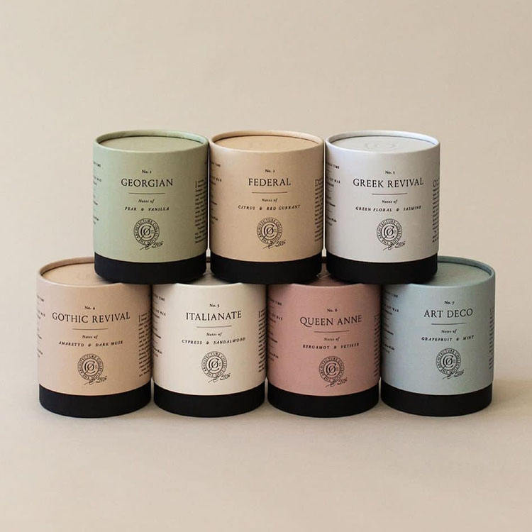 Высококачественная цилиндрическая упаковочная коробка, крафт-свеча, флакон для духов, кофе, чайный пакетик, упаковка в бумажную трубку на заказ