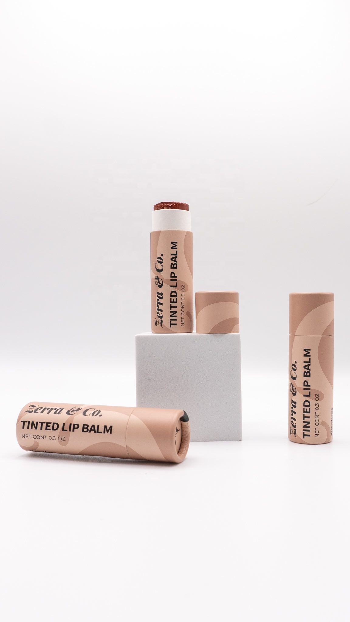 Переработанный биоразлагаемый картон, бальзам для губ, блеск для губ, бумажный тюбик с эффектом пуш-ап, экологически чистый косметический тюбик