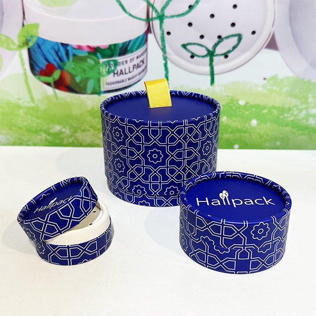Индивидуальная круглая коробка для туб Hallpack для упаковки в бумажный цилиндр для косметической упаковки с сухим порошком