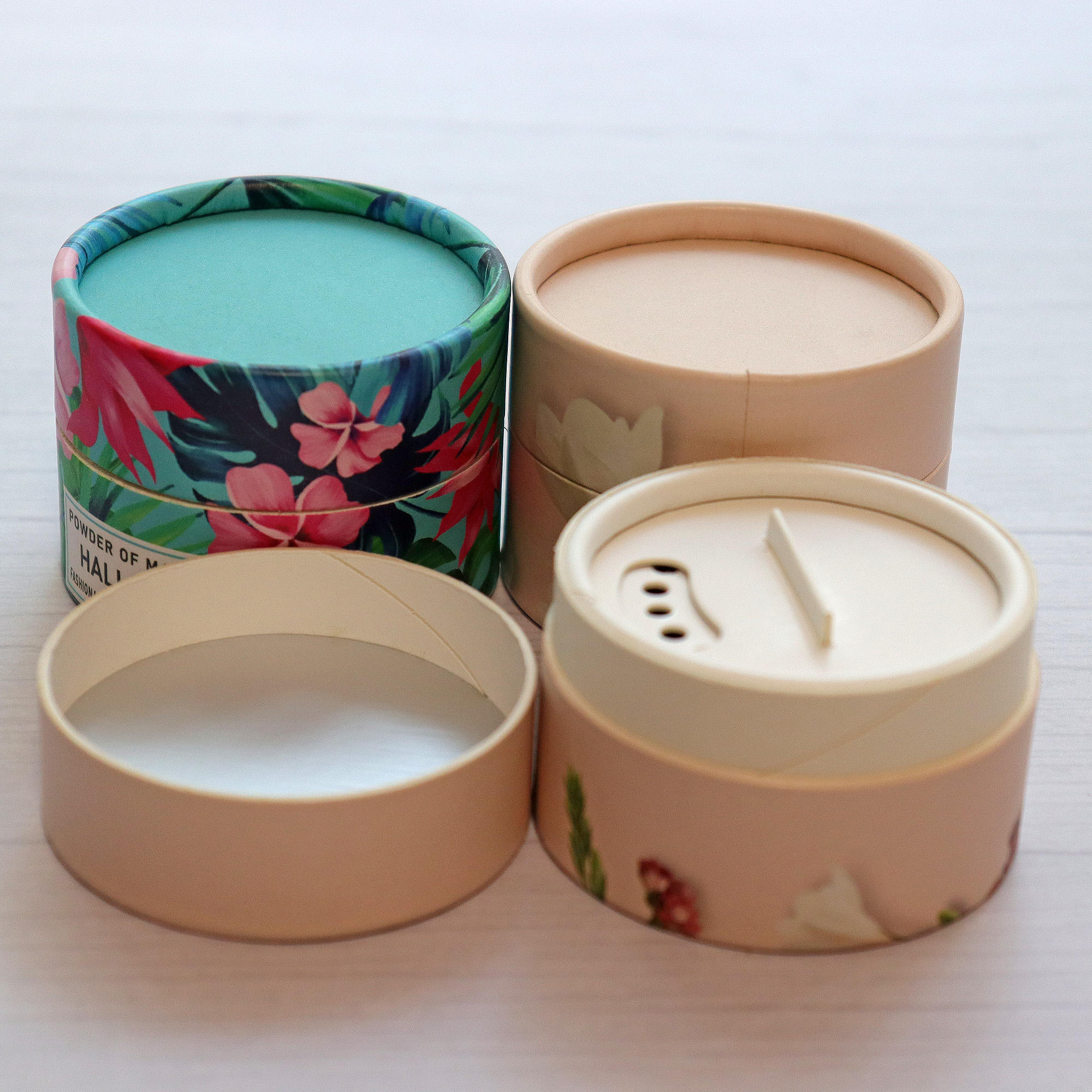 Настройте экологически безопасные бумажные тубы из пищевой бумаги для цилиндра для упаковки порошка для тела