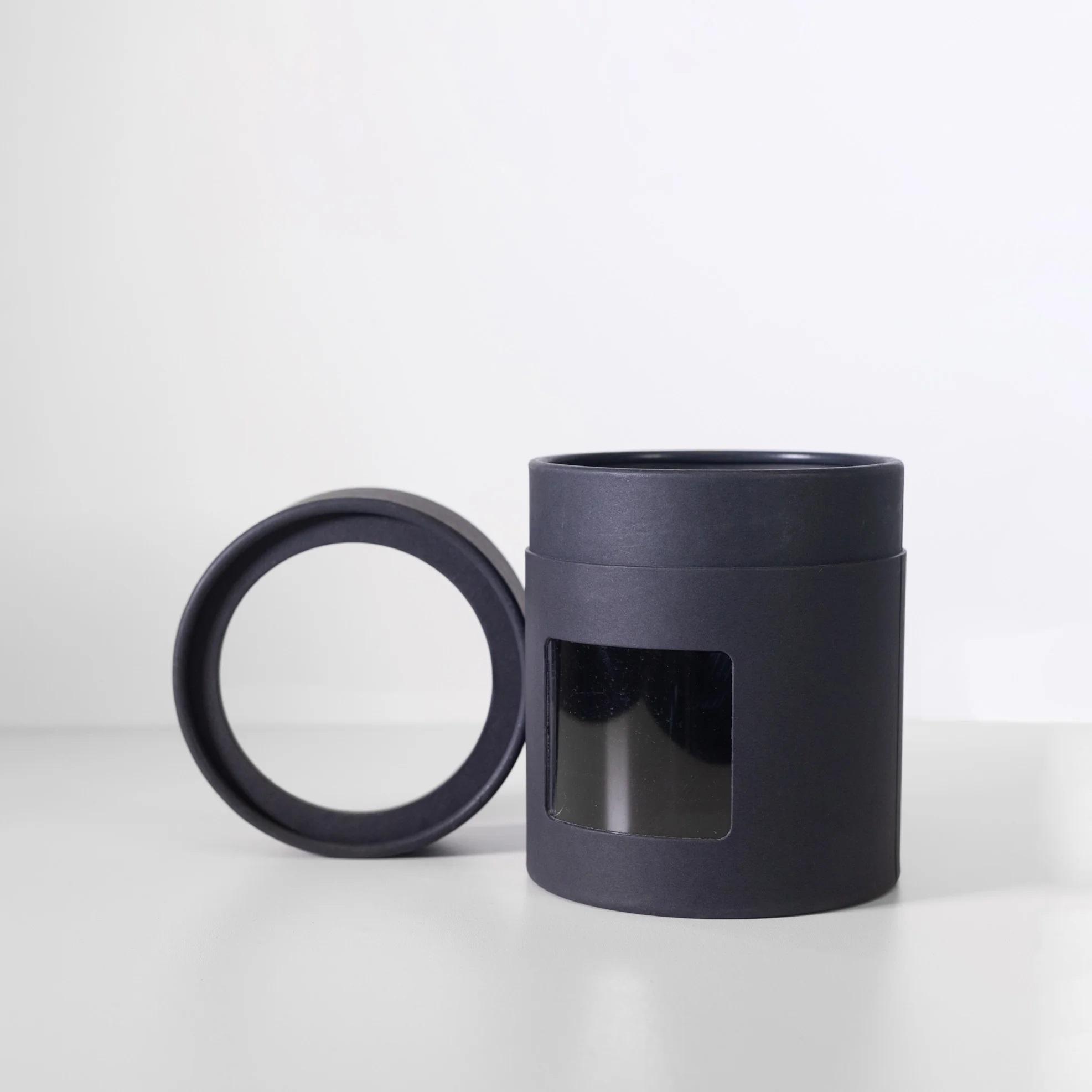 Изготовленная на заказ круглая пустая бумажная трубка, упаковочная свеча, биоразлагаемая крафт-ткань, свеча, окно цилиндра, коробка