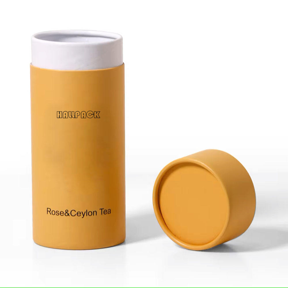 Изготовленный на заказ цилиндр картонный контейнер для порошка чай кофе в зернах овсяная бумажная трубка для пищевой бумажной упаковки