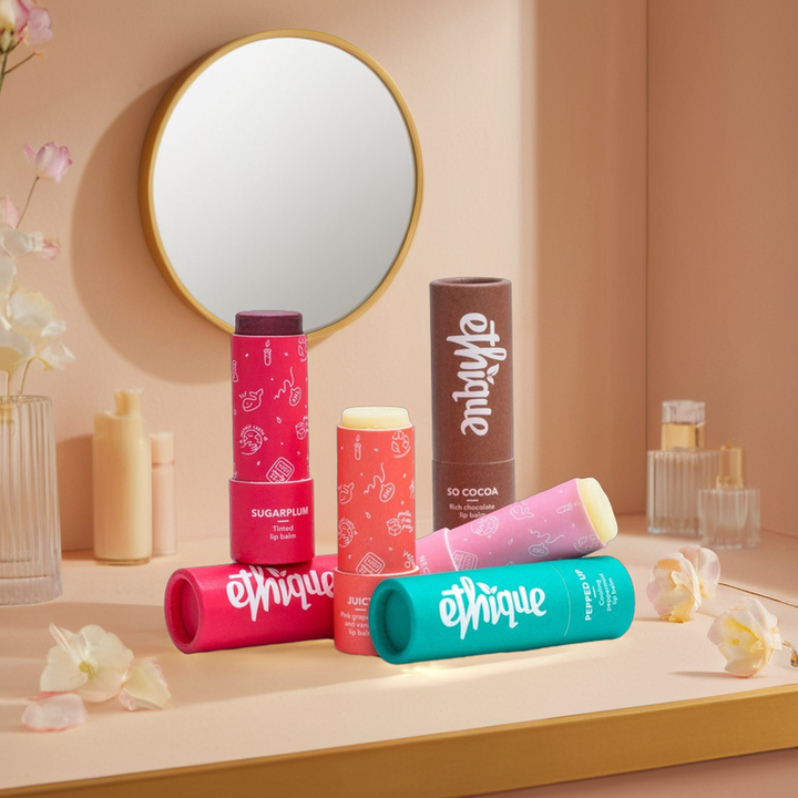 Высококачественная биоразлагаемая бумажная упаковка для бальзама для губ, упаковка для дезодоранта, бумажный тубус с пуш-ап, круглая коробка для туб, картонная упаковка