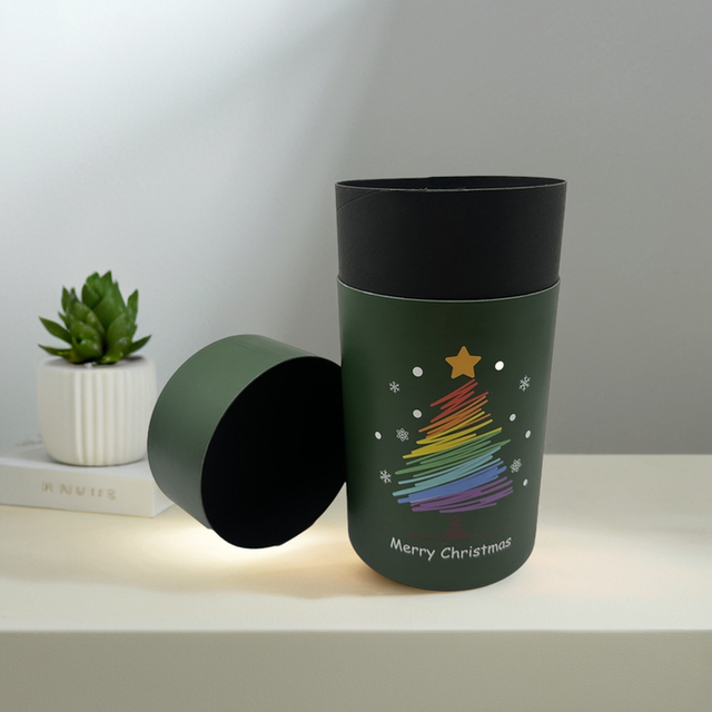 Горячая продажа Экологичный цилиндр Зеленая крафт-бумага Круглая трубка