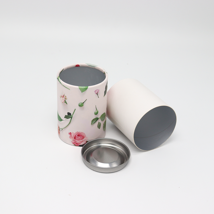 Эко дружелюбная изготовленная на заказ картонная цилиндрическая коробка качества еды с упаковкой бумажной трубки крышки металла для чая кофе гаек