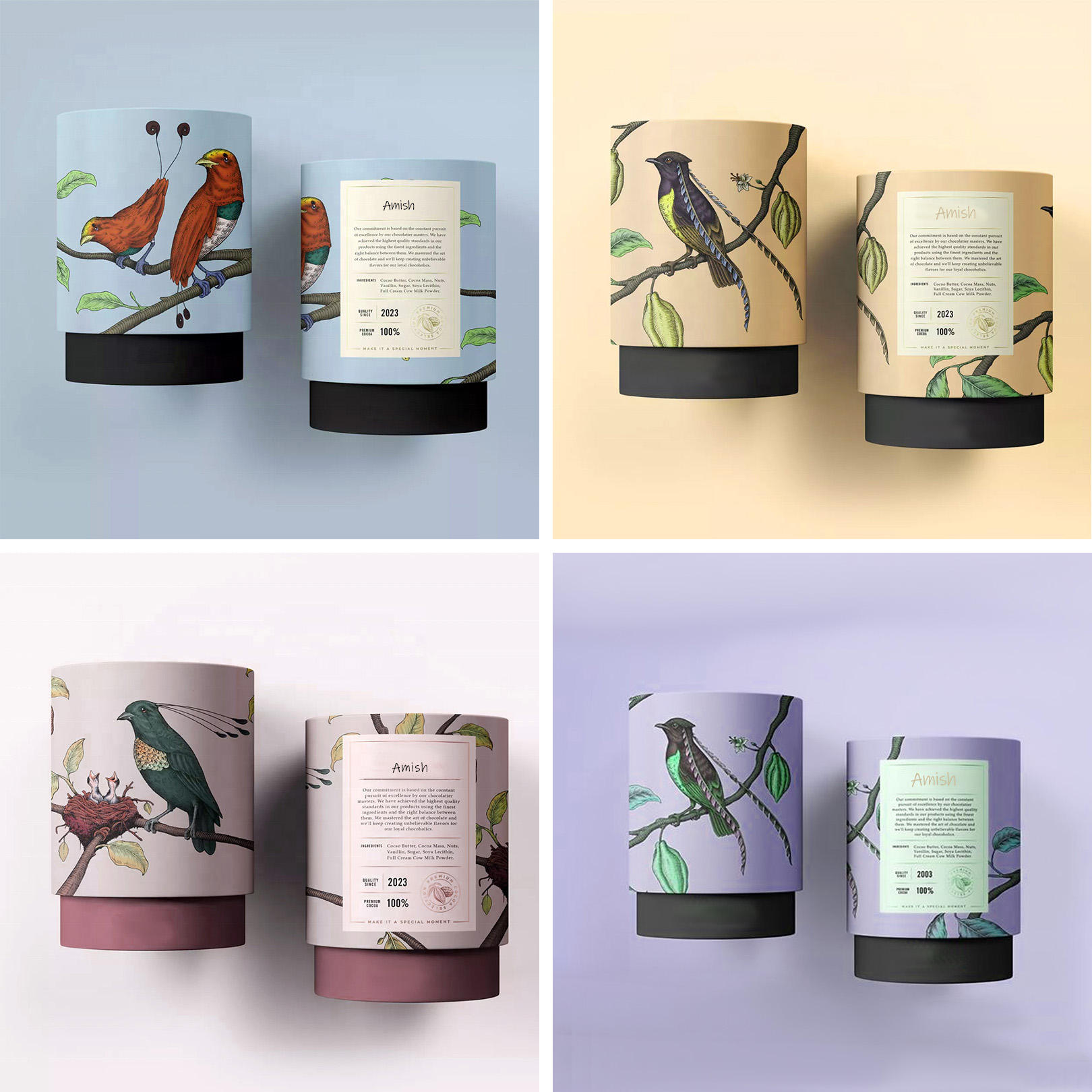 Биоразлагаемый цилиндр, пищевая бумага, картонная упаковка для туб, канистра для чая премиум-класса, упаковка для рассыпного чая