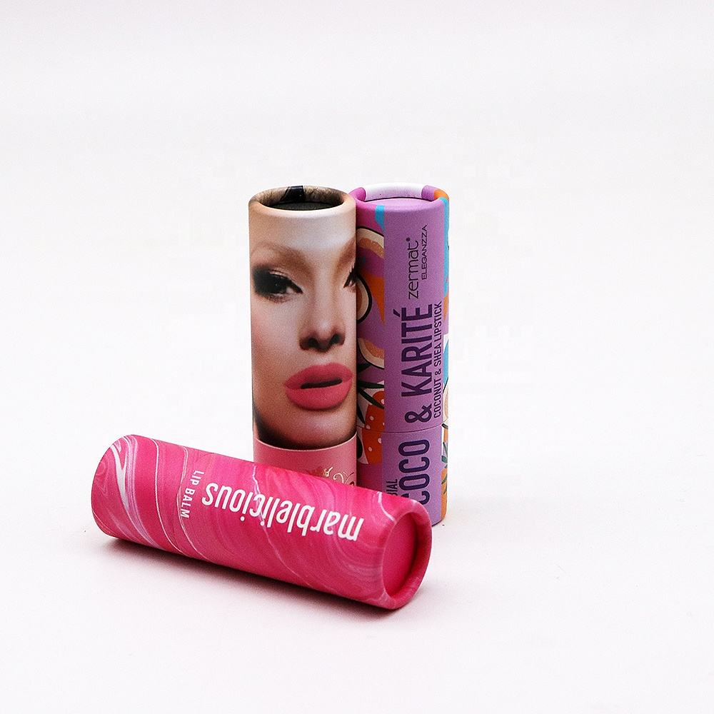 Экологичный индивидуальный круглый тюбик для бальзама для губ, модная цилиндрическая упаковка для косметики, витой бумажный тюбик для лосьона