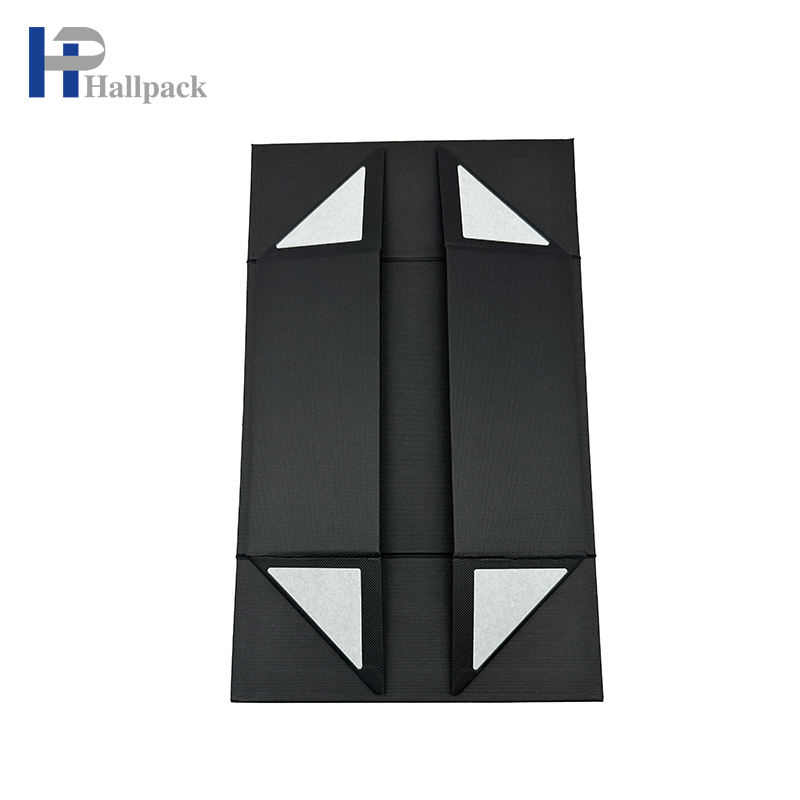 Оптовая печать логотипа, упаковочная бумажная коробка, черная складная картонная бумажная коробка