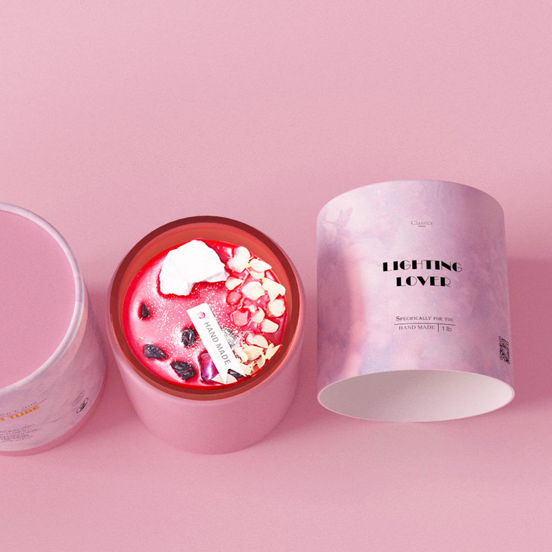 Пустая упаковочная трубка из крафт-бумаги на заказ, ручная работа, соевая восковая свеча, стеклянная банка, цилиндр, роскошная бумажная круглая коробка для трубок