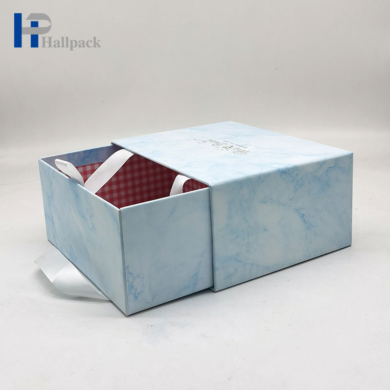 Подгонянная бумажная коробка ящика ящика роскошной бумажной упаковки подарочная коробка голубая
