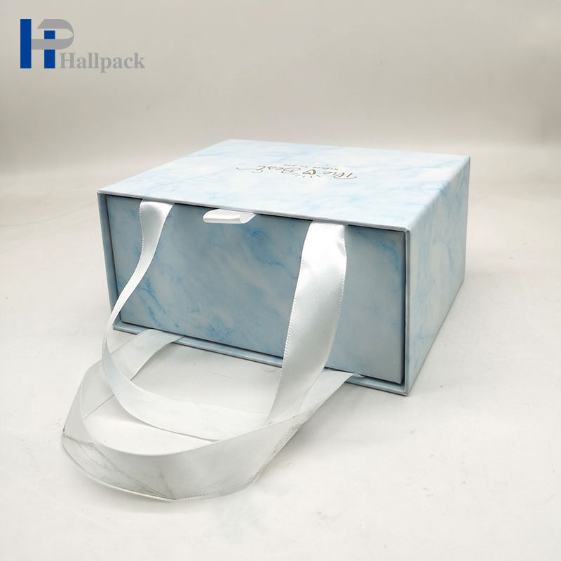 Подгонянная бумажная коробка ящика ящика роскошной бумажной упаковки подарочная коробка голубая