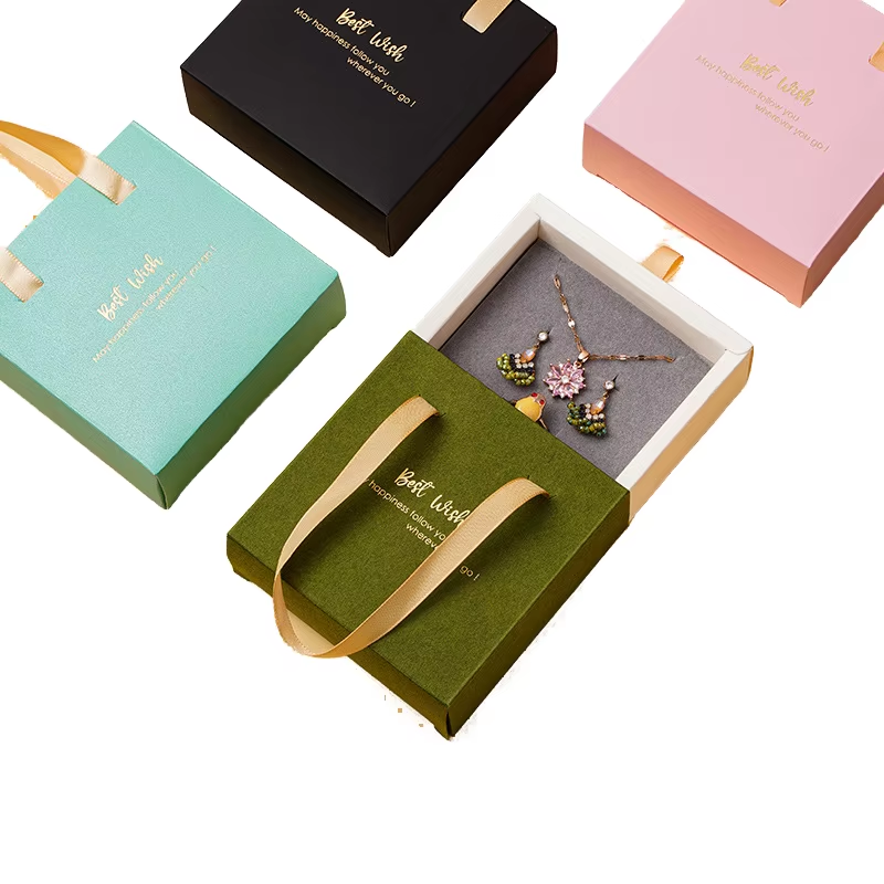  Коробка для бумажных ящиков для упаковки для колец ожерелья серьги ожерелья
