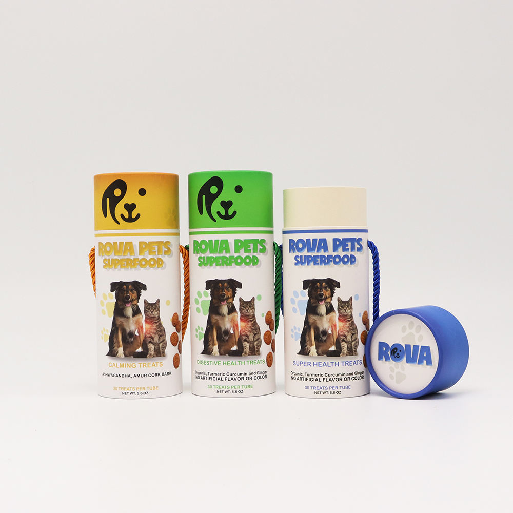 Упаковочные тубы Биоразлагаемые экологически чистые пищевые крафт-картонные цилиндрические коробки для корма для домашних животных Бумажная туба для упаковки