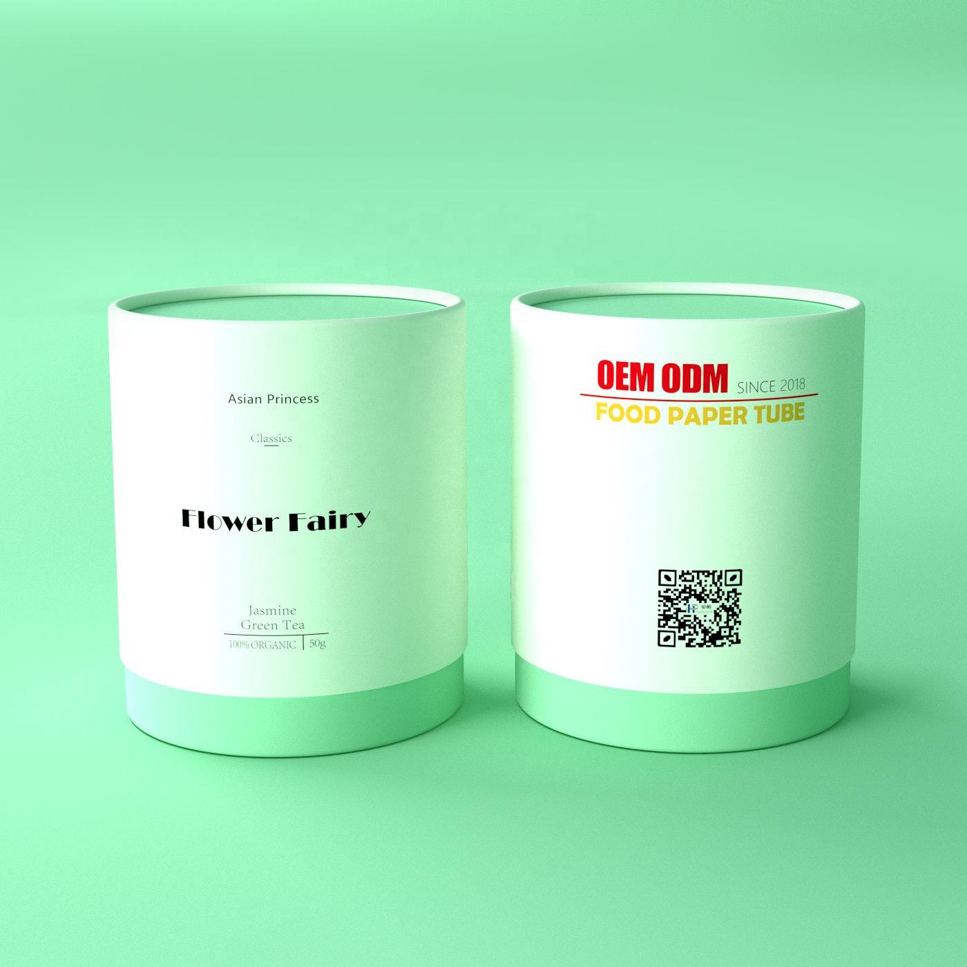 Биоразлагаемый цилиндр с индивидуальной печатью, пищевая бумага, картон, пакеты для чайных канистр премиум-класса, упаковка для рассыпного чая