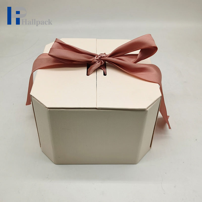 Экологичная подарочная коробка высокого качества с розовой лентой Подарочная коробка