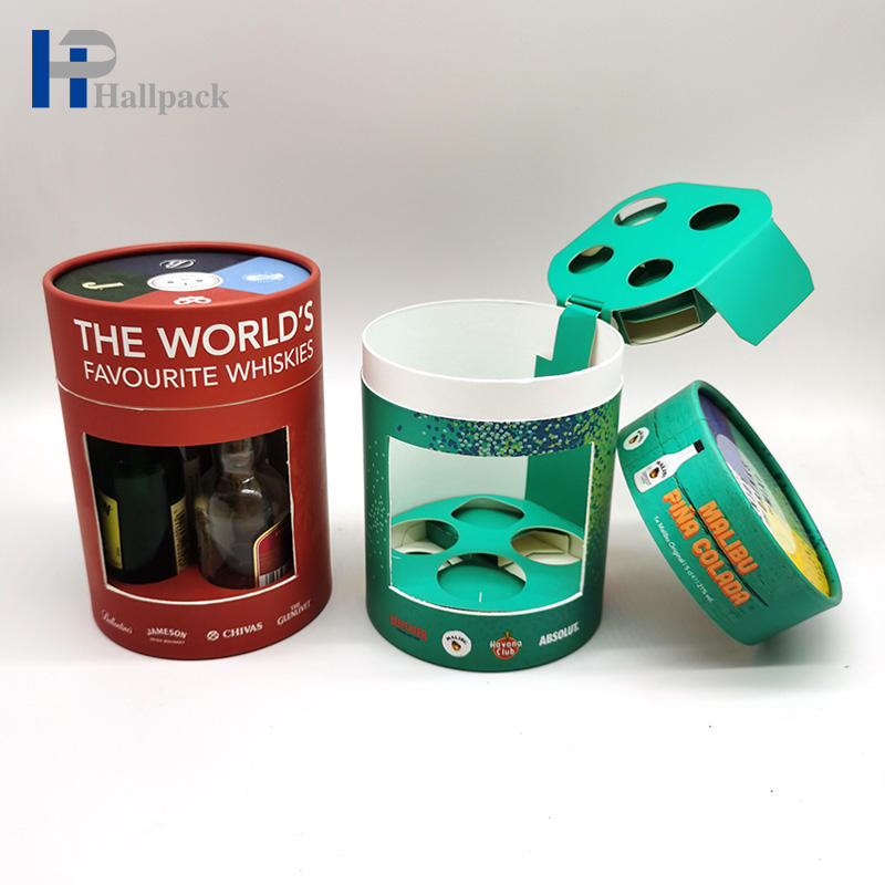 Эко дружелюбная изготовленная на заказ картонная коробка цилиндра качества еды с упаковкой бумажной трубки окна ПВК для гаек шоколада печенья напитка