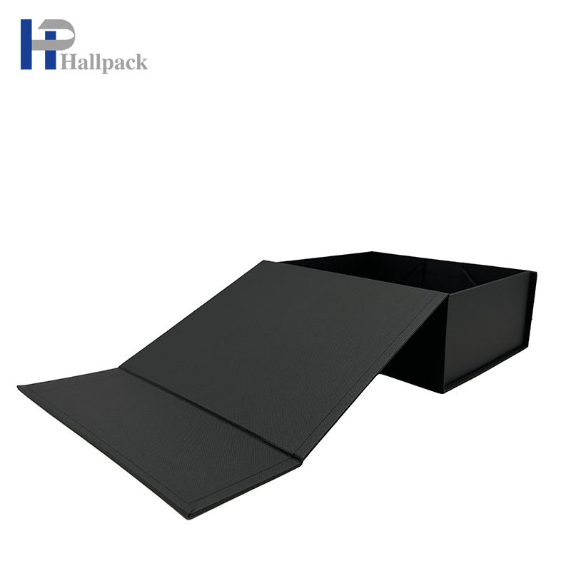 Оптовая печать логотипа, упаковочная бумажная коробка, черная складная картонная бумажная коробка
