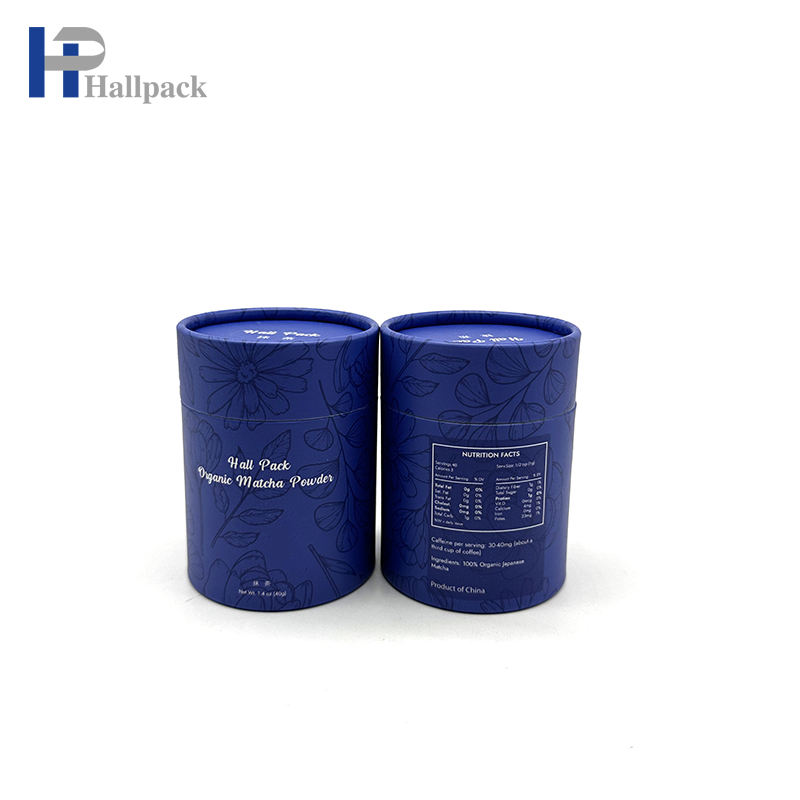 Высококачественный экологически чистый картонный контейнер для чая, кофе, матча, упаковка, пищевая бумажная трубка с железной крышкой