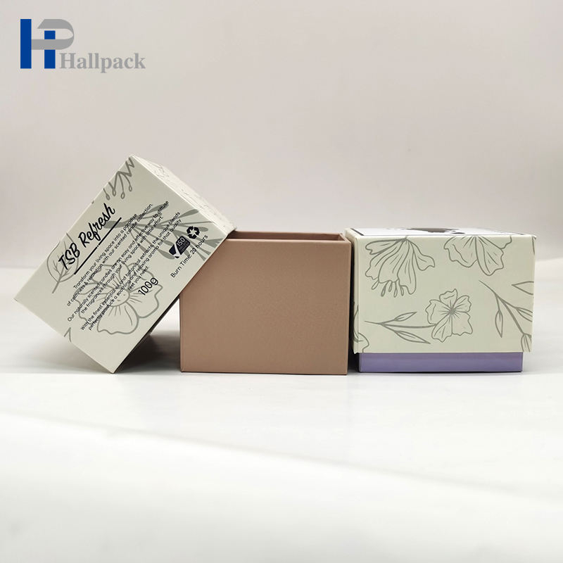 Изготовленная на заказ упаковка подарочная упаковка квадратная плоская крышка коробка для свечей из крафт-бумаги