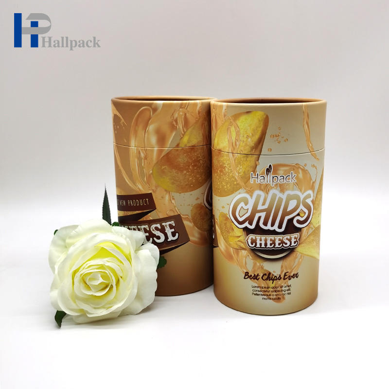 Биоразлагаемая упаковка трубки бумаги картона цилиндра Крафт с легкой открытой крышкой