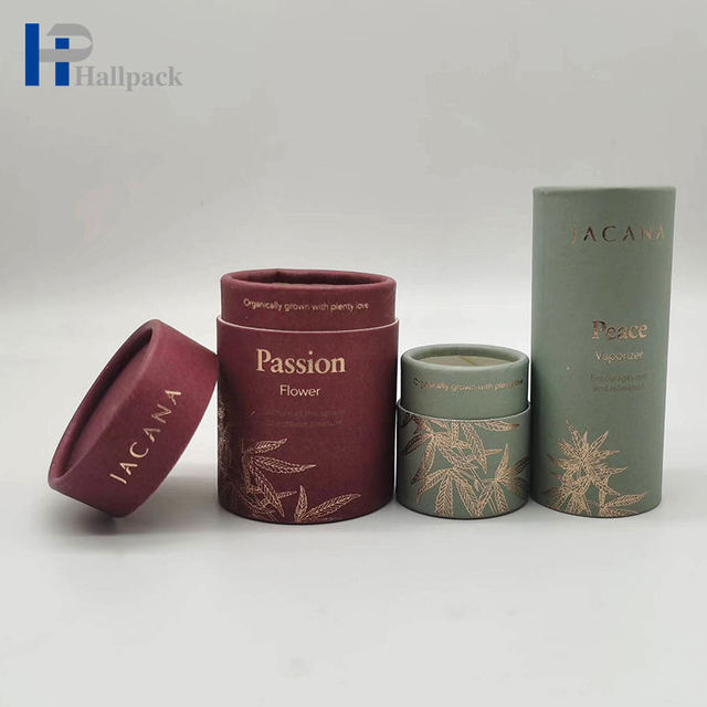 Настраиваемая коробка для свечей для тиснения крафт-бумаги с золотым принтом, биоразлагаемая бумажная упаковка для туб с исчезающим эффектом