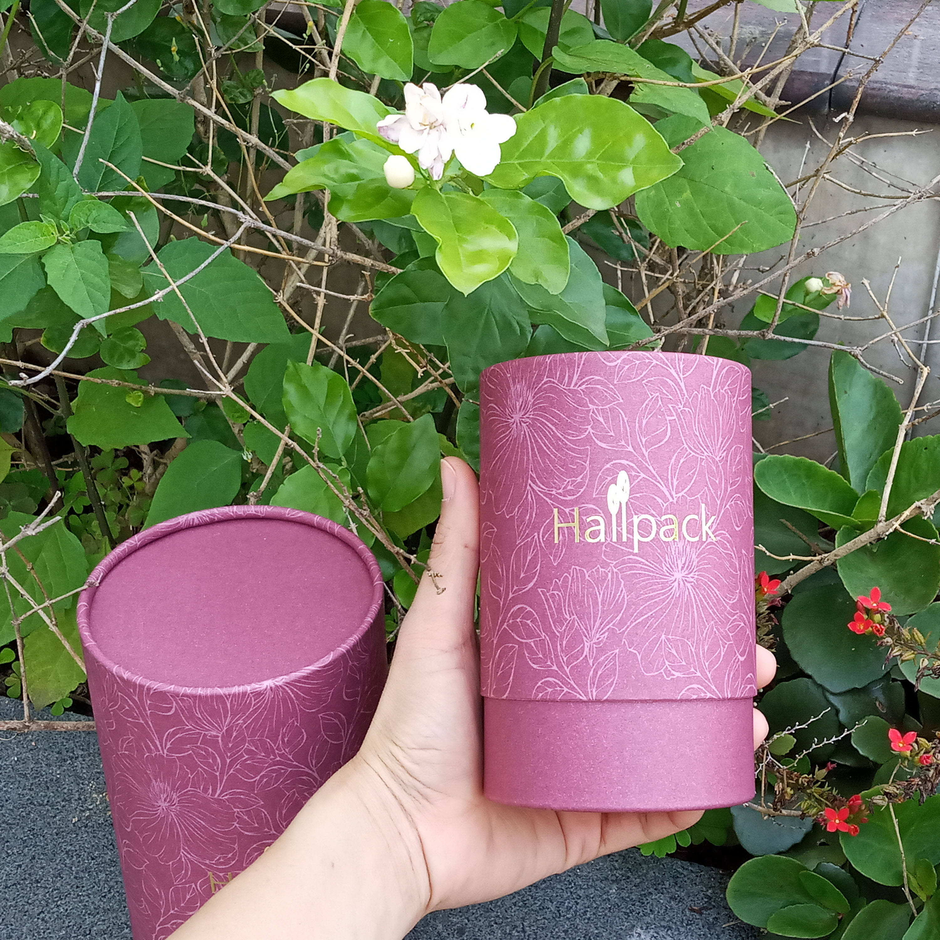 Переработанный 100% цилиндрический картон из крафт-бумаги, черная свеча, чайная бумажная трубка, упаковочная картонная круглая коробка, трубка с нестандартным размером