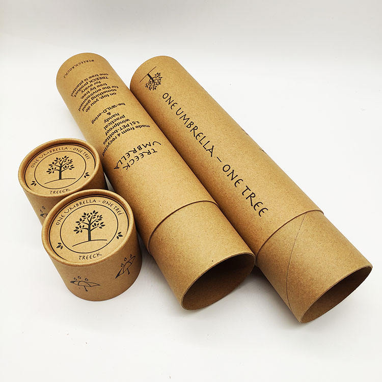 Изготовленная на заказ более дешевая полная трубка для упаковки зонтика Kraft с печатью