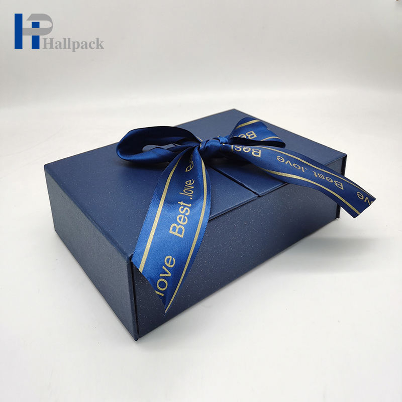 Роскошная коробка с синей лентой, упаковка для духов, подарочные коробки на заказ для чая, помады, пива, парики для ресниц, инструменты