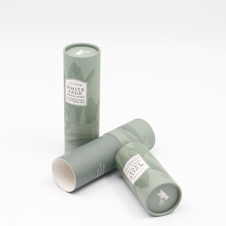 Экологичная изготовленная на заказ косметическая упаковка, картонная цилиндрическая коробка, бумажная упаковка для трубок для ароматических растений, шалфейная ручка