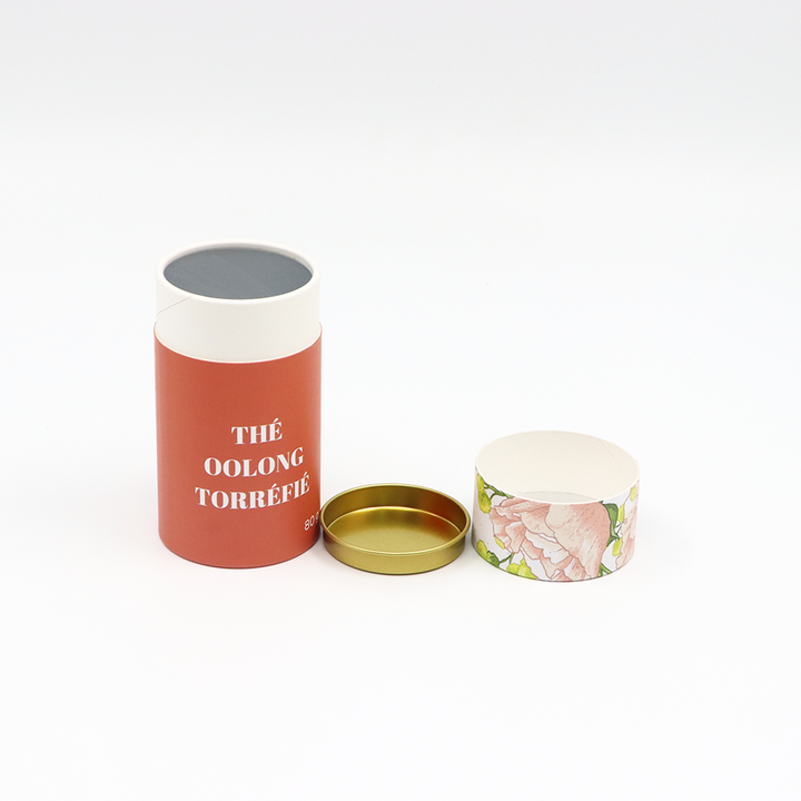 Коробка цилиндра картона качества еды Эко дружелюбная с упаковкой бумажной трубки крышки металла для чая кофе гаек