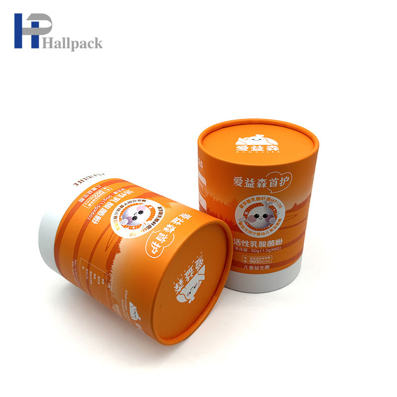 Круглая картонная упаковка из эко-крафт-бумаги для косметического ремесла с тиснением и исчезновением печати.