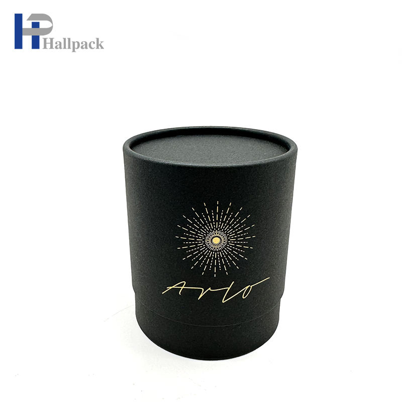 Новый стиль, черный золотой штампованный цилиндр, косметическая парфюмерная упаковка, бумажная туба