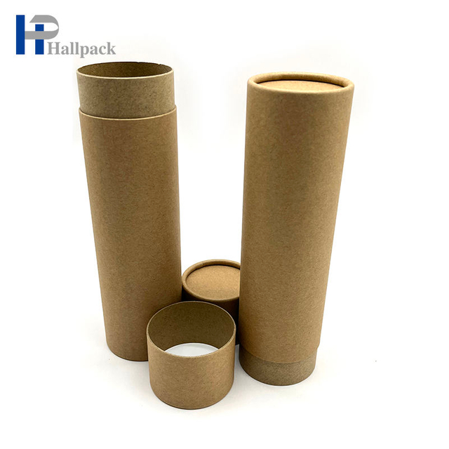 Коричневая круглая бумажная трубка из крафт-бумаги, художественная бумажная бальзамная трубка, наполненная бумажной трубкой
