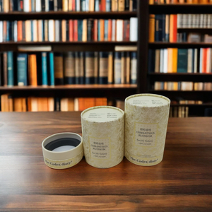 Пищевая печатная цилиндрическая упаковочная коробка с жестким логотипом на заказ, картонные, чайные, круглые тубы из крафт-бумаги